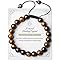 AWARDSEN Oeil de Tigre Bracelet Pierre Naturelle Femme Homme 8 mm Bracelet Brun Perles Réglables Bijoux Cadeau Pour Femme Homme