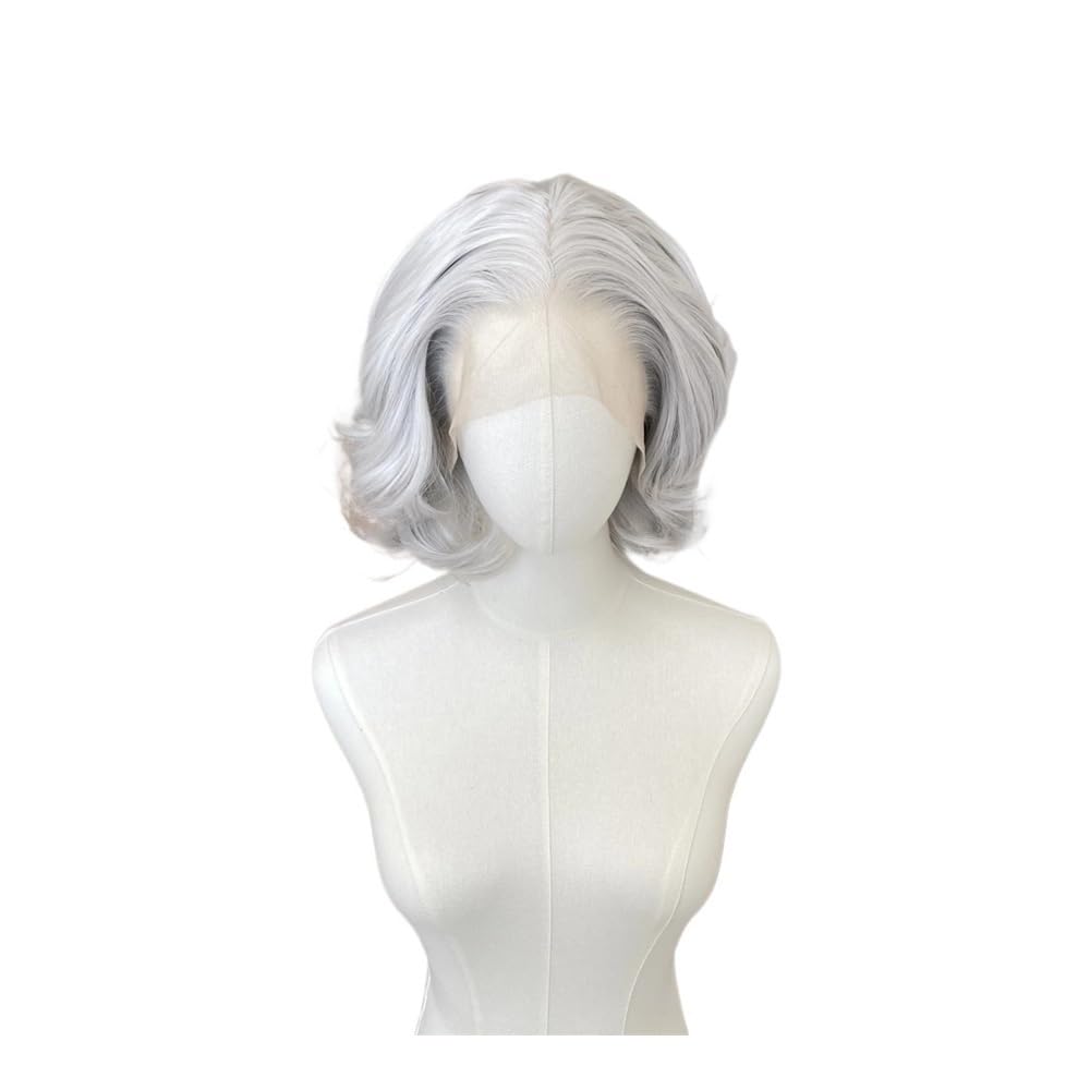 Perruque sans colle pour cheveux clairsemés gris argenté - 8