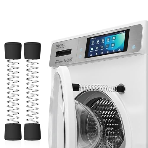 2 Pack Front Load Washer Door Prop – Magnetic Door Holder with Flexible Spring & Adhesive Metal Discs, Keeps Washing Machine Door Open to Prevent Odors, Ideal for Laundry Room Organization – Black
