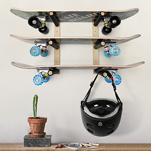 image for BEARUT Skateboard Rack Longboard Storage Rack, Ski Snowboard Holder Wa