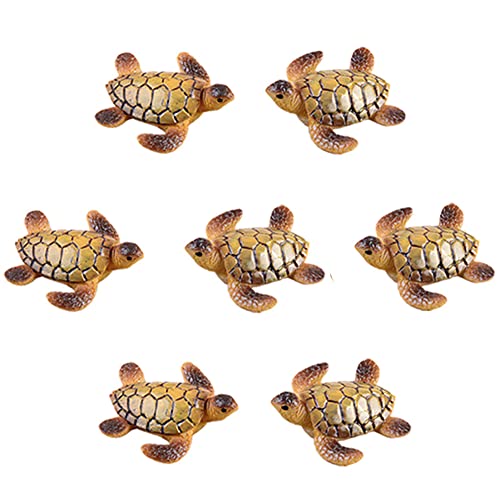 Maomia 8 Pcs Resin Beach Sea Turtle Miniature Figurine, Fish Tank Decoration Fairy Garden Dollhouse Landscape Decor Ornament #TOP30