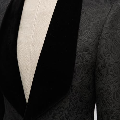 GHNXCY Men’s Suits Slim Fit 3 Piece One Button Tuxedo Suit Set Wedding Prom Dinner Party（Blazer+Vest+Pants） (US, Alpha, Large, Regular, Regular, Black) — view 6