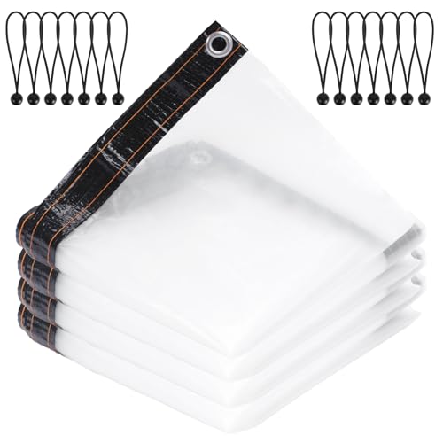 toldo lateral transparente 13 HO2NLE Lona Impermeable Exteriores Transparente con Ojales 2x5m Uso Lona de PE Plástico Adecuado para Plantas Invernadero Jardines Camiones Cenadores