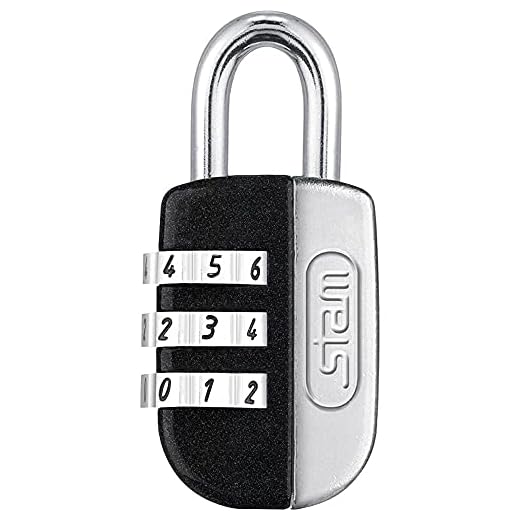 Cadeado com Segredo, Stam, 20 mm, Life Colors, Preto