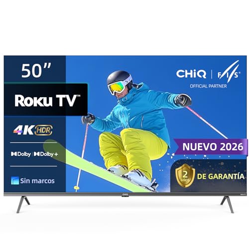 Lista de smart tv 50 pulgadas - los más vendidos. 45 CHiQ Television 50U721XR ROKU Pantalla 50 Pulgadas Smart TV 4K HDR con WiFi, Aplicación Móvil, Audio Dolby, Diseño Ultra Delgado Sin Marco Metálico
