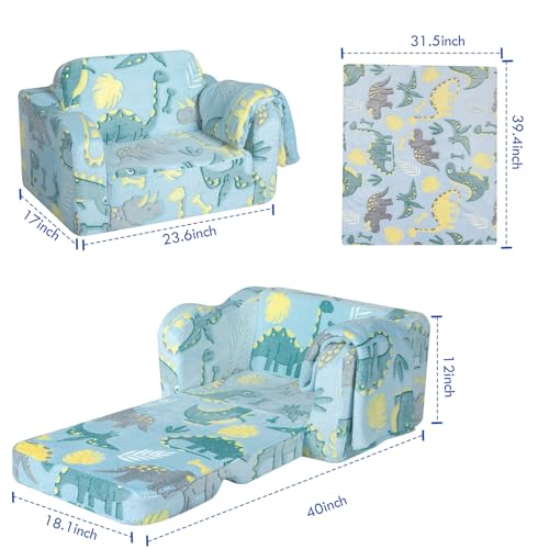 Memorecoolglowinthedarkdinosaurtoddlercouchfoldablesoftplushkidsreclinerchairbabysofablue Urban Country Home Decor Memorecool glow in the dark dinosaur toddler couch foldable soft plush kids recliner chair baby sofa blue urban country home decor