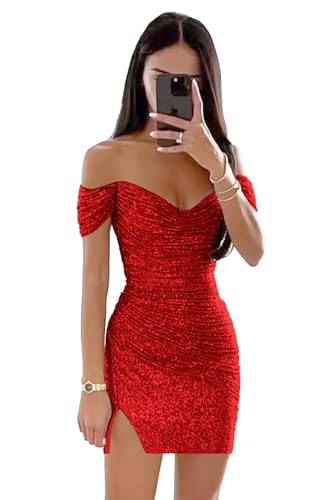 Cadoly Tight Short Homecoming Dresses for Teens 2025 Modest Sparkly Sequin Bodycon Mini Cocktail Party Dresses