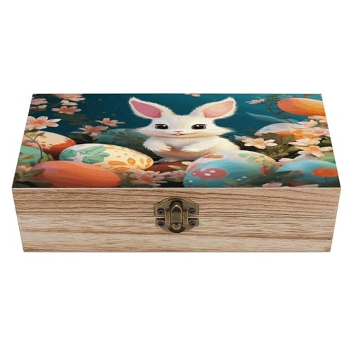Boîte de rangement en bois lapin de Pâques pour organiser les bijoux éparpillés - 2