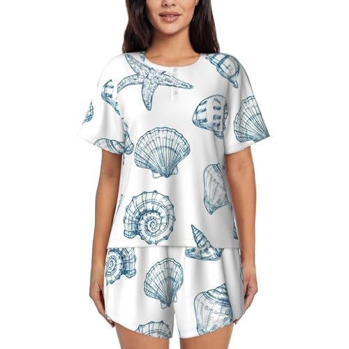 Pyjama 2 pièces manches courtes femme vêtement de nuit décontracté doux