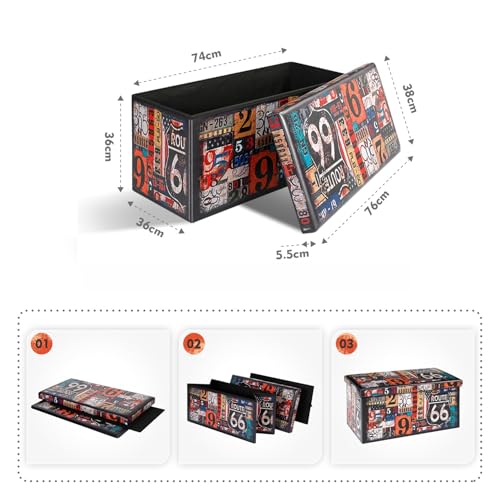Meuble chambre gain de place coffre de rangement pliant - 3