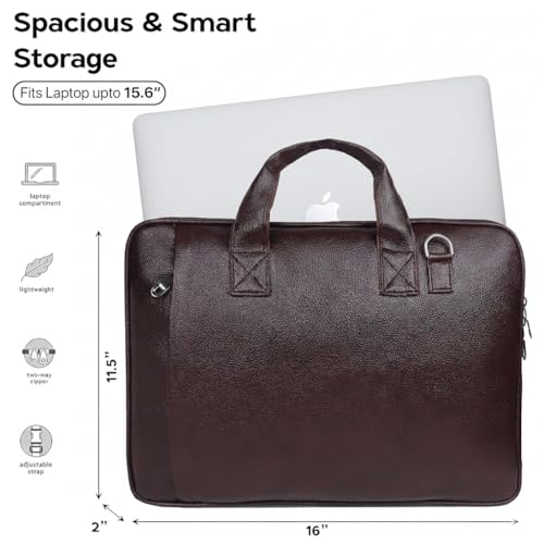 Image of Laptop Bags for Men & Women | PU Leather Laptop Messenger Bag & Laptop Backpack | Fits Up to 15.6 Inch Laptop | Office, Business, College & Travel Bags