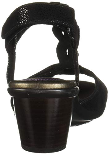 Aravon Women's Medici T Strap Wedge Sandal, Black, 9.5 Narrow #TOP2
