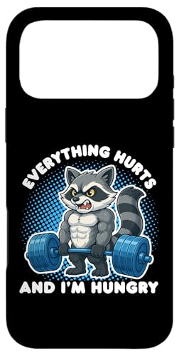 Everything Hurts And I'm Hungry Raccoon EGCgteBOW X}zP[X iPhone 17 Pro Max p