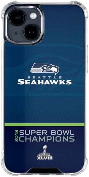 Skinit Clear Phone Case Compatible with iPhone 14 - Officially Licensed NFL Seattle Seahawks Super Bowl XLVIII Design
