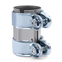 PWGHWG Auspuffschelle 55mm Doppelschelle Auspuff Schelle Rohrverbinder Edelstahl Auspuffrohrklemme (Ø: 55 mm/L: 95 mm)