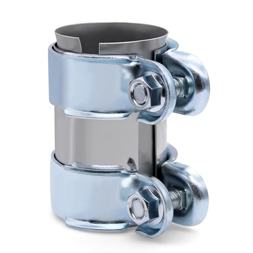 PWGHWG Auspuffschelle 55mm Doppelschelle Auspuff Schelle Rohrverbinder Edelstahl Auspuffrohrklemme (Ø: 55 mm/L: 95 mm)