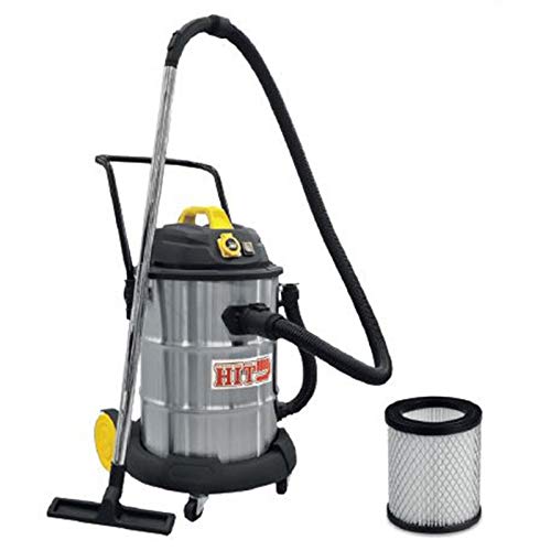 BIDONE ASPIRATUTTO INOX LT 50 W 1600 SOLIDI LIQUIDI FILTRO HEPA PRESA ELETTRICA
