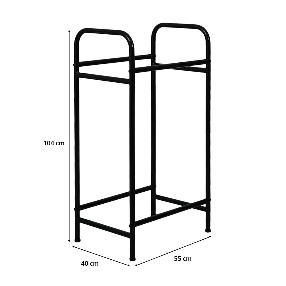 PROREGAL Reifenregal CARRERO HxBxT 104x55x40cm, bis zu 4 Reifen auf 2 Ebenen, Schwarz, Werkstattregal, Lagerregal, Kellerregal