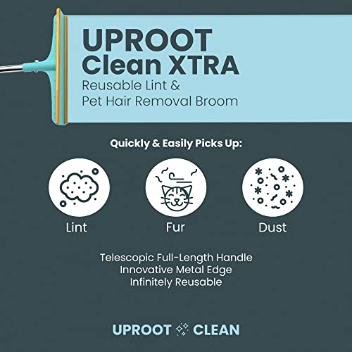 Uproot Clean Xtra - Pet Hair Removal Broom With Telescopic 60" Handle & Innovative Metal Edge Design - Pet Hair Broom - Durable Carpet Rake For Pet Hair Removal - Easy Pet Hair Remover For Carpet #TOP1