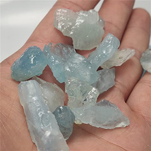 QWEQWE 10G Natural Aquamarine Beryl Gemstone Crystal Stone Materiales minerales para la fabricación de Joyas (Color : Aquamarine, Size : 8-15mm) Cover
