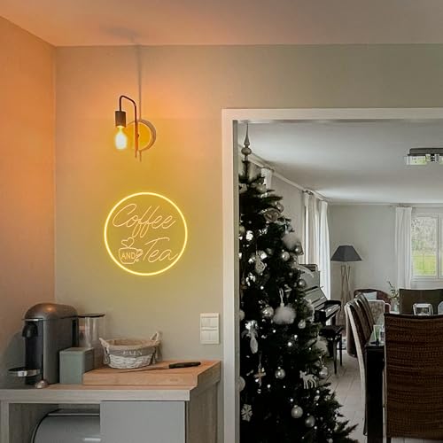 Kavaas KNS-CFT Coffee And Tea Neon Signs 11.8"X 11.8", 3D Carved Coffee Neon Sign | Led Coffee Light Up Sign For Coffee Station, Tea Bar thumb #5