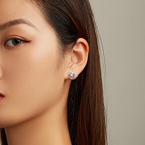 Boucles d'oreilles cœur en argent 925 et pierre de naissance