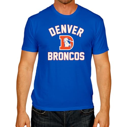 Team Fan Apparel NFL Adult Retro Gameday Unisex T-Shirt, Tag-Less Comfortable Football Apparel, Officially Licensed (Denver Broncos - Royal, X-Large)