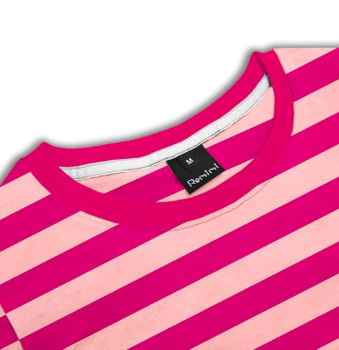 Image of Remimi Kids Striped Shirts Long Sleeve Boys Girls Crew Neck Holiday Tshirts 3-14 Years