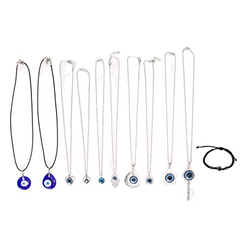 Joyería de ojos conjunto de 11 piezas: collar de moda ajustable y pulsera unisex 2