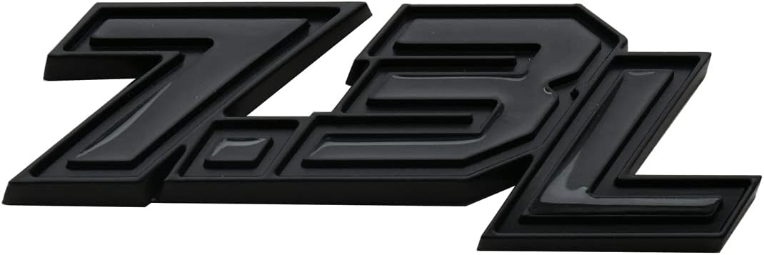 2Pcs 7.3L Emblems 3D Power Stroke Turbo Side Badge Nameplate Decal Stickers Logo (Black)