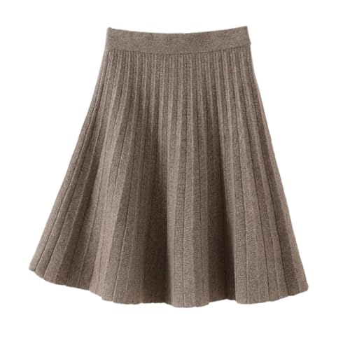 Women's High Waist Solid Knitting Skirt Wool Knitted Fashion A-Line Mini Skirts