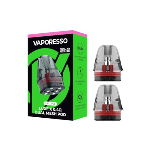 Cartuchos Vaporesso LUXE X Series Dual Mesh – Pod de reemplazo con doble malla para sabor intenso, vapor uniforme, larga duración, instalación magnética, compatibles con LUXE X/XR (0.4)