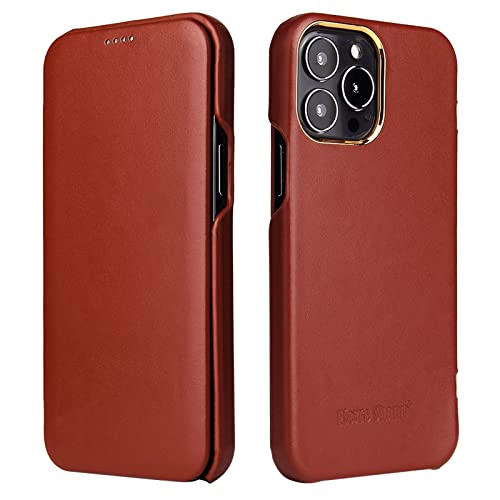 Étui iPhone 15 coque cuir véritable anti-rayure mince et robuste