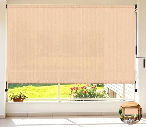 Outdoor Roller Shades for Patio 72"Wx72"H,Patio Shade Roll Up Outdoor Blind