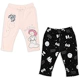 STAR WARS Princess Leia R2-D2 Newborn Baby Girls 2 Pack Pants Pink/Black 6-9 Months