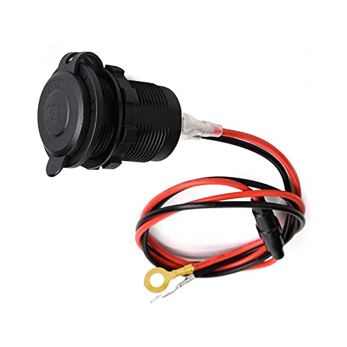 Zócalo del Encendedor de Cigarrillos de 12V/24V,Toma Mechero 12V,Zócalo del Encendedor de Cigarrillos,Toma de encendedor para automóviles,Adecuado para barcos,Motocicletas,Con alambre de fusible 1m