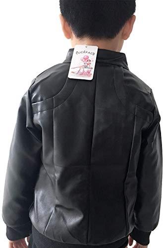 Image of Boys Trendy Stand Collar PU Leather Moto Jacket - Winter Warm Lined Coat with Zipper Closure for Kids (Age 3-12)