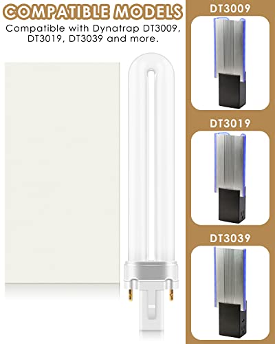 TINDTOP 9W 21050 Bulbs & Replacement Glue Boards Kit for Dynatrap DT3009, Indoor Glue Boards Refill Sticky Cards Bulbs Accessories for Dynatrap DT3009 DT3019 DT3039