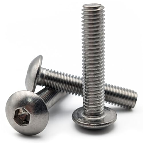 Qualinos 10x hochwertige Zaunschrauben zur Doppelstabmattenzaun Befestigung, M8 x 40mm 5,5mm 6-Kant aus V2A Edelstahl. Die Zaunbauschraube als Stabmattenzaun Zubehör für Gabionen und Stabmattenzaun