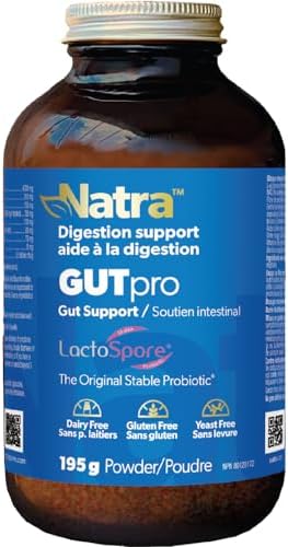 Natra GUTpro Probiotic + Prebiotic Powder, 195 g - Gut Health & Microbiome with LactoSpore, Fermented Glutamine, Aloe Vera, Inulin, Apple Pectin