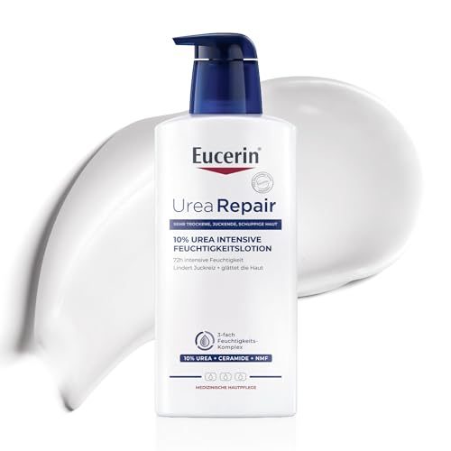 Eucerin UreaRepair 10% Urea Intensive Feuchtigkeitslotion 400 ml, Körpercreme spendet 72h intensive Feuchtigkeit für raue, trockene Haut, Hautpflege mit Urea und Ceramiden lindert Juckreiz
