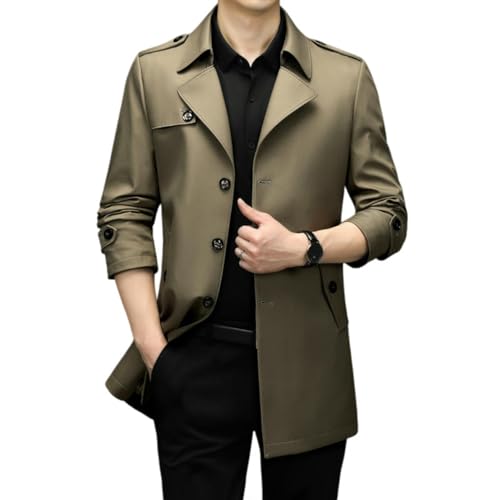 Gabardina británica de hombre en color caqui XL con acabado premium casual
