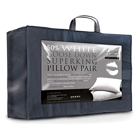 Littens Super King Size Goose Down Pillows Cover
