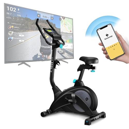Bicicleta Estática Tour FIT, Bluefin Fitness Con Kinomap, Sensor de Pulso, Máquina de Pedalear, Consola LCD y Resistencia Magnética