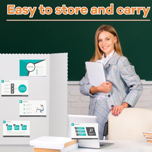 Image of Ctosree 60 Pcs 48 x 36 Inch Tri Fold Poster Board Bulk for Display,White | Science Fair Project,Classroom Display Paperboard, Single Wall Build, Lightweight Presentation Board,3 Panels