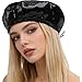 YOOJIA Glitter Sequins Beret Hats Bling French Artist Style Beanie Cap Stretch Beret Hat for Dress Up Party Black B One Size