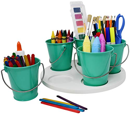 Craft Storage Turntable by Modern Retro - The Lazy Susan Art Craft Organizer Storage Bins - Organizers & Storage Containers for Crafts, Scissors, Kids Crayon Organizer Caddy! (Spearmint)