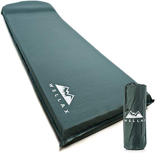 WELLAX Sleeping Pad - Foam Camping Mats, Fast Air Self-Inflating 3 Inches Insulated Durable Mattress...