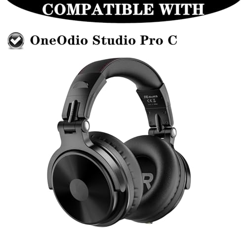 Reposacabezas de reemplazo compatibles con audífonos OneOdio Studio Wireless Pro C/Y80B, espuma viscoelástica de alta densidad (Negro) miniatura 2
