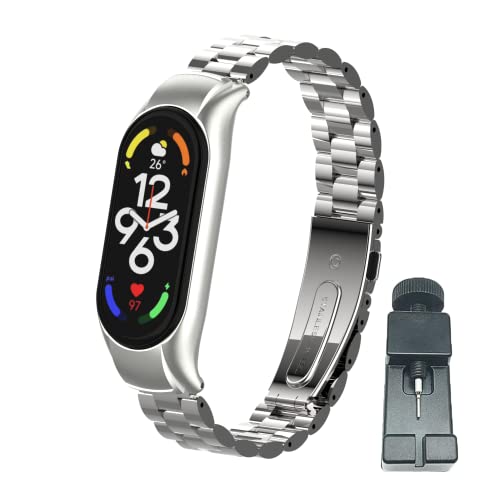 T-BLUER��Xiaomi Mi Smart Band 7�o���h�ƌ݊���������AMi Band 7 Smart Bracelet�t�B�b�g�l�X�g���b�J�[�ƌ݊����̂���X�e�����X�X�`�[�����^�������X�g���b�v���X�g�o���h